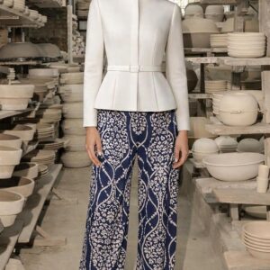 iBNEMARY – IB-LP-04 Ivory Peplum Jacket Set
